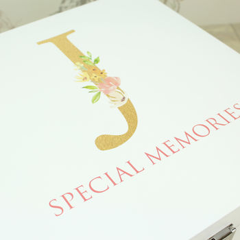 Luxury Initial White Wooden Memory Box, 5 of 6