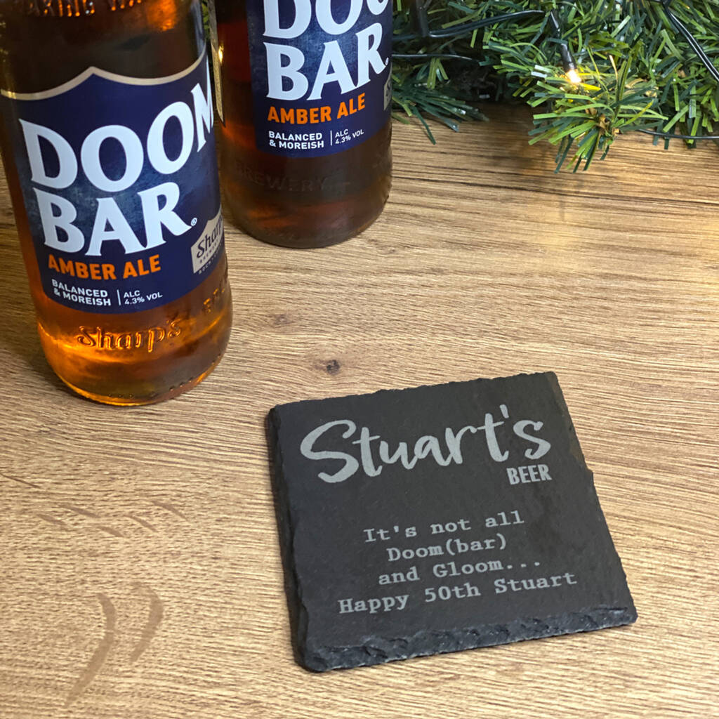 Personalised Square Slate Coaster For Any Occasion, 1 of 3
