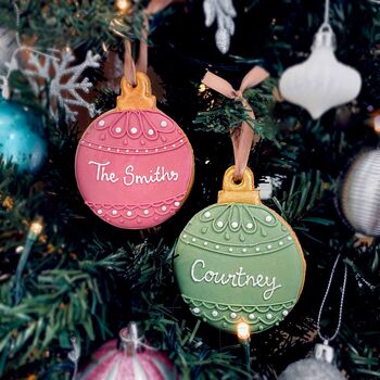 Personalised Pink Bauble Letterbox Cookie, 2 of 11