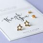 Teacher Thank You Gold Star Stud Earrings, thumbnail 3 of 10