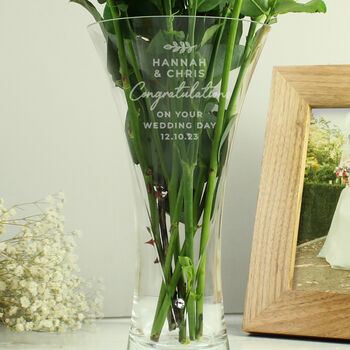 Personalised Botanical Hand Cut Diamante Heart Vase, 3 of 11