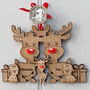 Double Sided Oak Reindeer Family Of Six Decoration, thumbnail 6 of 9