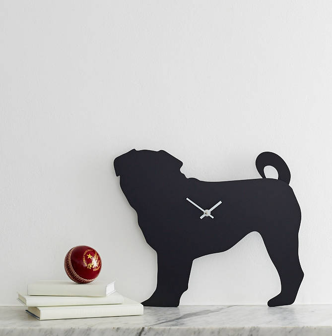 Pug Clock With Wagging Tail, 1 of 3