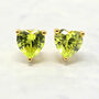 Peridot Heart August Birthstone Stud Earrings, thumbnail 1 of 3