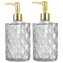 Two Pack Versatile Glass Soap Dispenser Bottle Pump, thumbnail 9 of 12