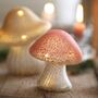 Small Pink Glass Mushroom Light, thumbnail 1 of 5