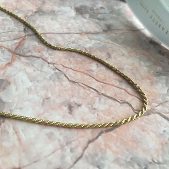 Rope Chain Necklace 24 Ct Gold Vermeil, 4 of 5