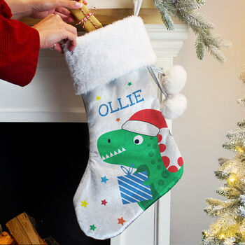 Personalised Dinosaur Christmas Stocking, 3 of 4