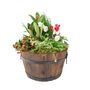Festive Wooden Barrel Planter 30cm Seasonal Outdoor Display, thumbnail 2 of 2