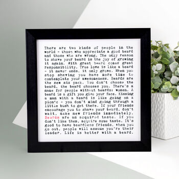 Beard Quotes Gift Print For Him, 3 of 9