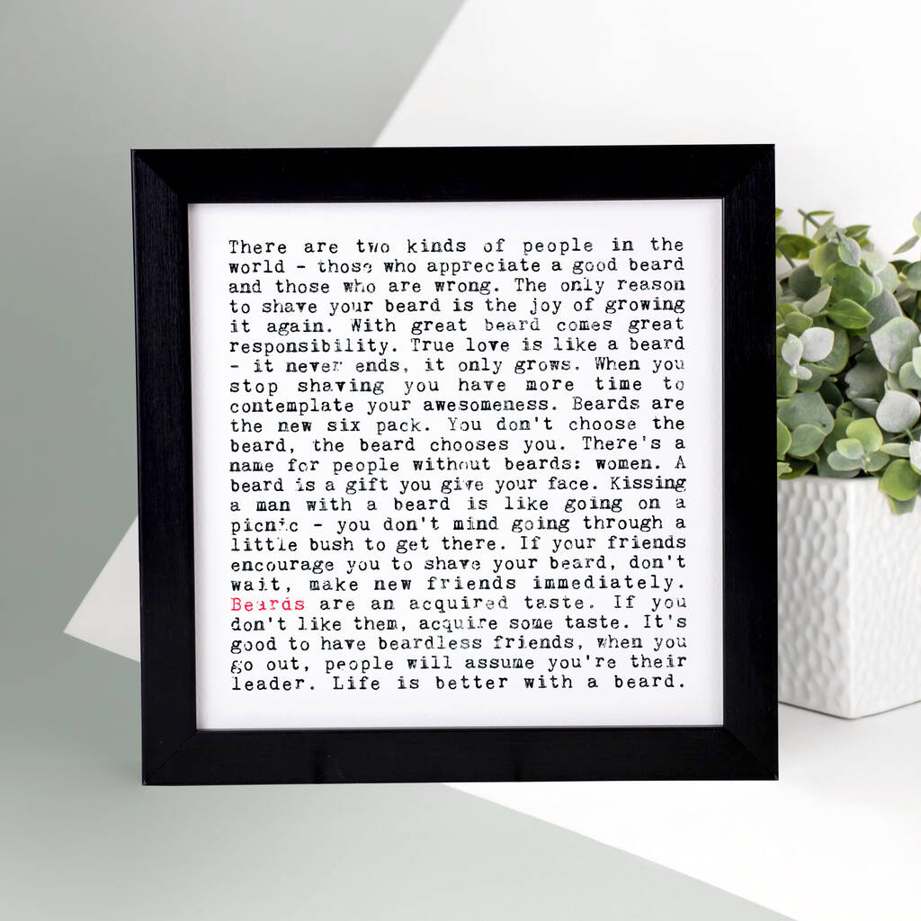 Beard Quotes Gift Print For Him, 1 of 7