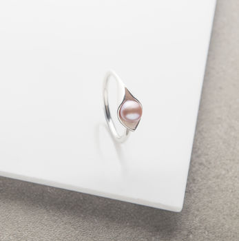 Calla Lily Pearl Silver Ring, 5 of 9
