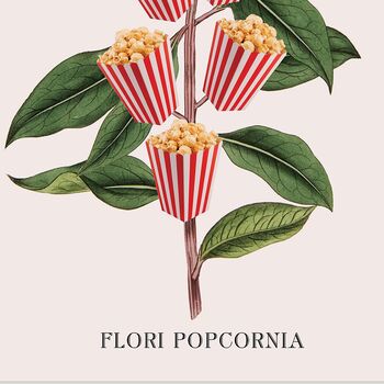 Popcorn Movie Poster Botanical Print, 3 of 11