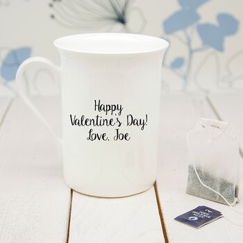 Personalised Romantic Pun Bone China Mug, 10 of 12