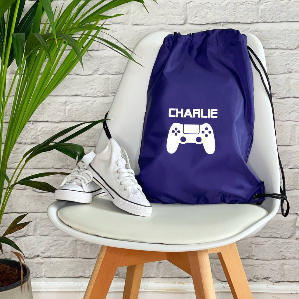 Gamer Personalised Kids Gym Bag, 1 of 3