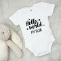 Hello World.. Personalised New Baby Babygrow, thumbnail 2 of 8