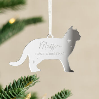 Cat Silhouette Christmas Decoration, 2 of 4