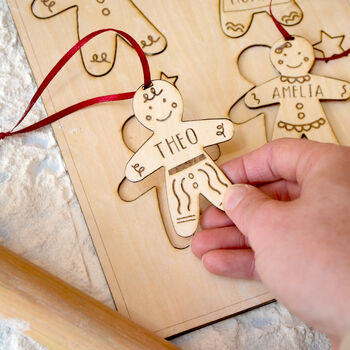 Personalised Gingerbread Family Pop Out Decorations, 2 of 6