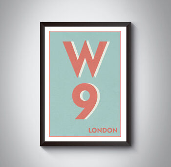 W9 Maida Vale, London Postcode Typography Print, 7 of 10