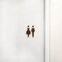 Walnut Unisex Bathroom Toilet Self Adhesive Door Signs, thumbnail 3 of 4