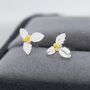 Holly Flower Stud Earrings In Sterling Silver, thumbnail 1 of 11