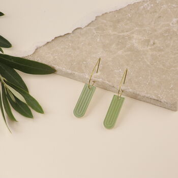 Statement Earrings Jade Art Deco Inverted Drop, 2 of 4