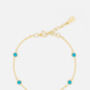 Turquoise Charm Bracelet For Women 18ct Gold Plated, thumbnail 2 of 4
