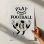 Play More Football Retro Print, thumbnail 2 of 6