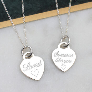 Personalised Sterling Silver Heart Charm Necklace, 3 of 10