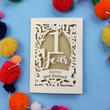 First Anniversary Card One Year Paper Anniversary, 4 of 12