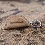 Cornish Gifts 'Cornwall' Oak Cornish Pasty Keyring, thumbnail 1 of 2