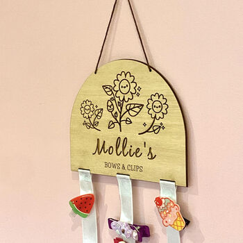 Personalised Hair Bow And Clip Holder Custom Name, 5 of 6