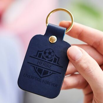 Football Fan Personalised Leather Keyring, 2 of 5