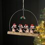 Christmas Sausage Dogs On A Stick Hanging Decoration, thumbnail 2 of 3