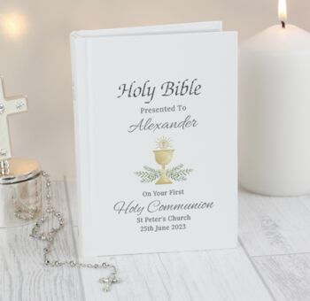Luxury Silver Leaf First Holy Communion Holy Bible, 2 of 3