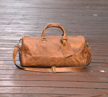 Leather Boot Gym Weekend Bag, 6 of 12