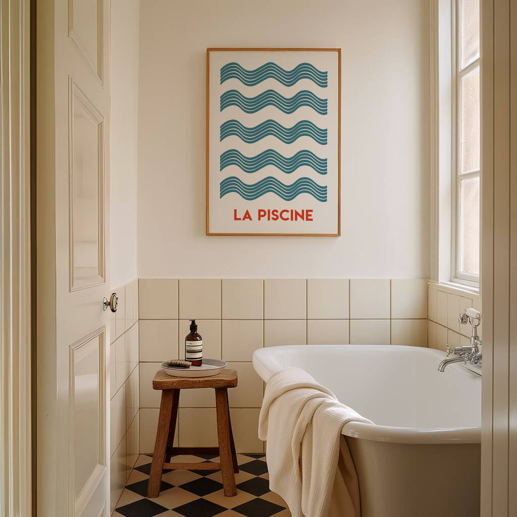 La Piscine Giclée Retro Art Print, 1 of 2