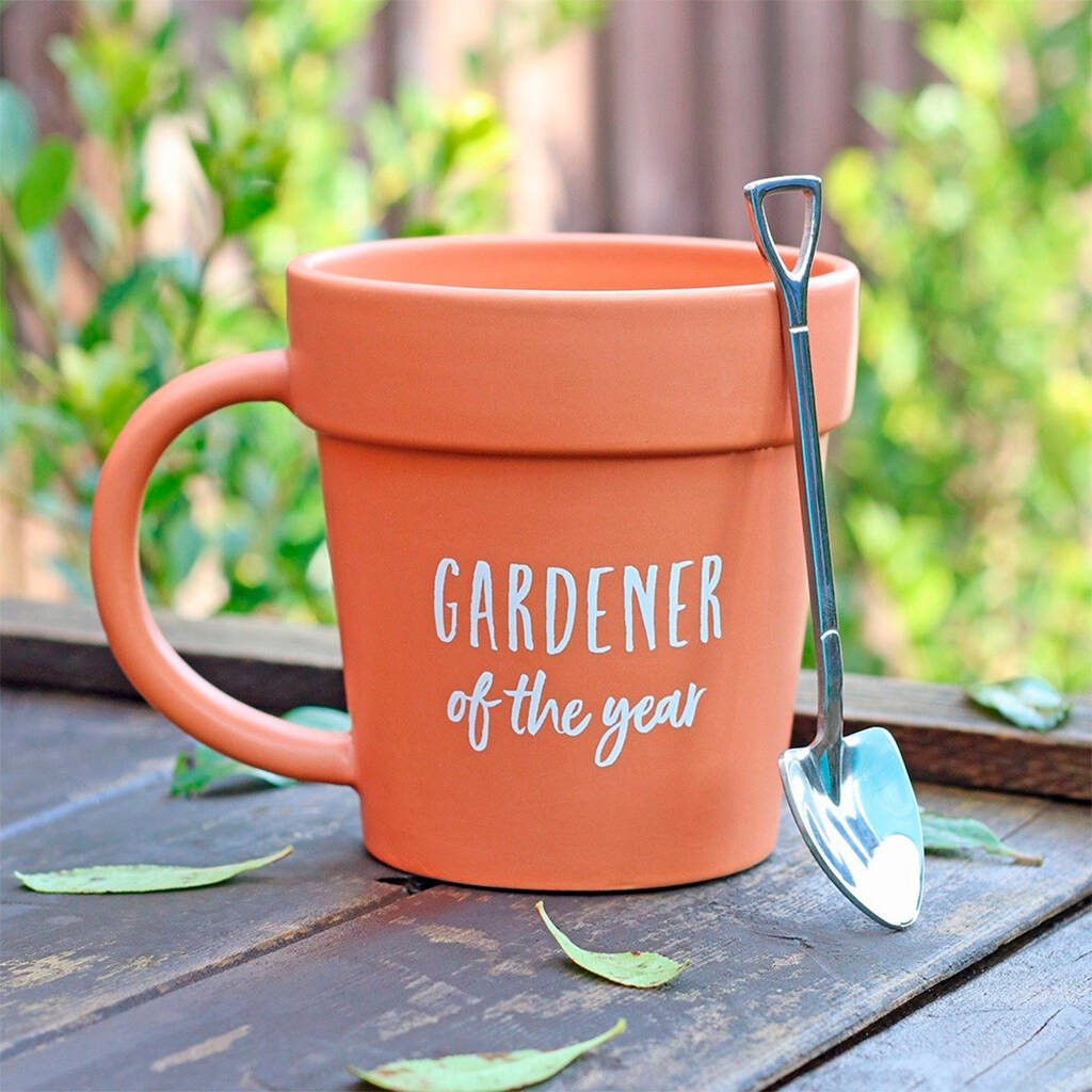 Gardener Of The Year Pot Mug And Shovel Spoon