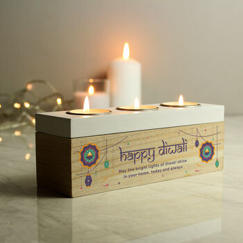 Personalised Diwali Triple Tealight Box, 3 of 5