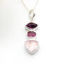 Handmade Ruby, Rhodolite And Morganite Gemstone Pendant, thumbnail 2 of 5