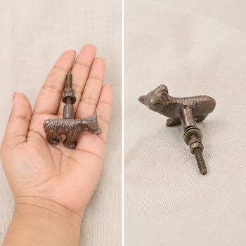 Vintage Brass Bear Drawer Knob, 4 of 7