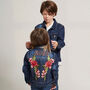 Personalised Kids Denim Jacket With Embroidered Roses, thumbnail 1 of 7