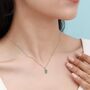 Tiny Little Cz Leaf Pendant Necklace In Sterling Silver, thumbnail 8 of 12