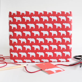 Bears In Santa Hats, Wrapping Paper, 2 of 5