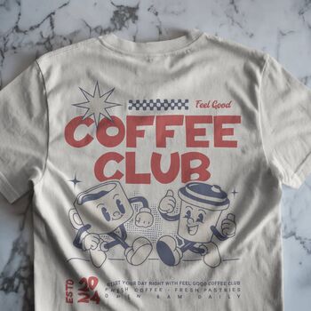 Coffee Club, Unisex Graphic T Shirt, 5 of 11
