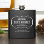 Personalised Vintage Whiskey Matte Black Hip Flask, thumbnail 2 of 9