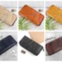 Vegan Teak Leaf Leather Ladies Zip Wallet, thumbnail 2 of 8