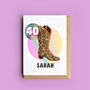 'Leopard Print Cowgirl Boot' Any Age Birthday Card, thumbnail 3 of 3