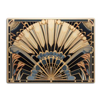 Art Deco Glass Chopping Board Deco Elegance In Blue, 8 of 8