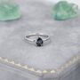 Sterling Silver One Carat Mystic Black Cz Pear Cut Ring, thumbnail 7 of 11